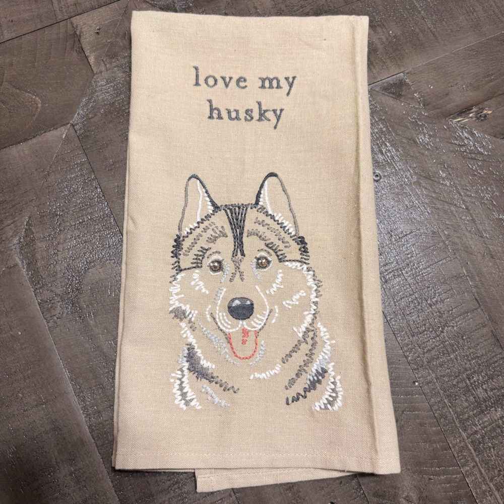 Primitives by Kathy ‘Love My Husky’ Dish Towel